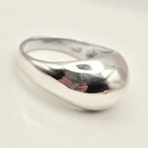 Bold Puffy Dome Ring 925 Sterling Silver Size 7.75 - Minimalist Statement Band